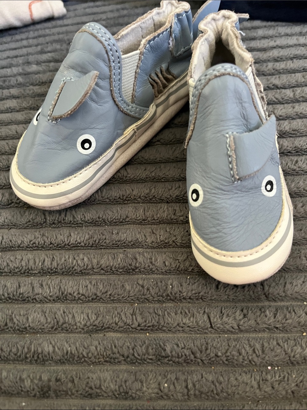 Robeez Light Blue Shark Slip-On Sneakers